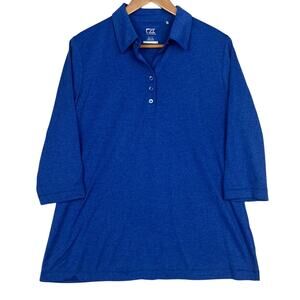Cutter & Buck Women XL 3/4 Sleeve Polo Performance Shirt Top DryTec 50 UPF+